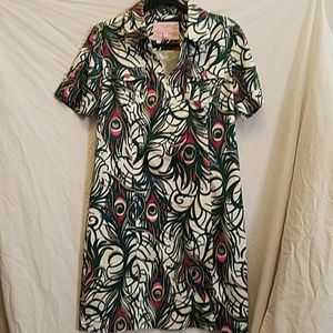 Final LILLY PULITZER peacock print shirt dress
